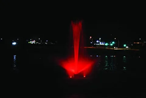 Kasco Floating Fountain with Color-Changing LED Lights 3/4HP Yellow