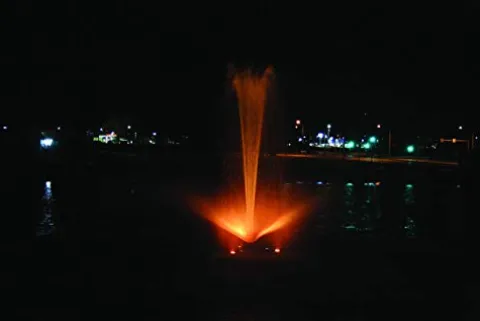 Kasco Floating Fountain with Color-Changing LED Lights 3/4HP Yellow