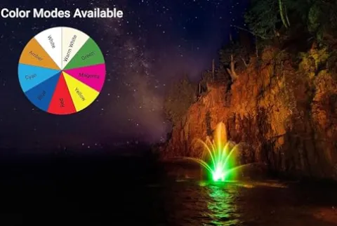 Kasco RGB LED Fountain Lighting – 3 Fixtures for 1/2-1 HP Units, 24V DC, Black