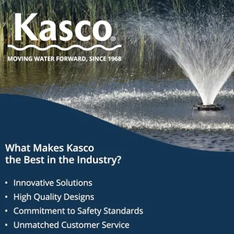 Kasco VFX Series Aerating Pond Fountain 1/2HP 120V with 200ft Power Cord Black