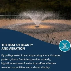 Kasco VFX Series Aerating Pond Fountain 1/2HP 120V with 200ft Power Cord Black