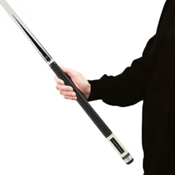 KATANA KAT01 Pool Cue Cream Stained with Smoke Pearlite and Black_Rectangles Smoked Stacked Diamonds 20oz Cream and Smoked Black