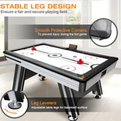 KEIKI 72″ LED Air Hockey Table with Electronic Score System