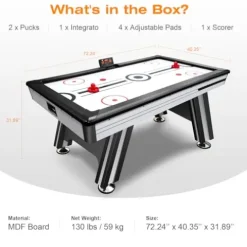 KEIKI 72″ LED Air Hockey Table with Electronic Score System