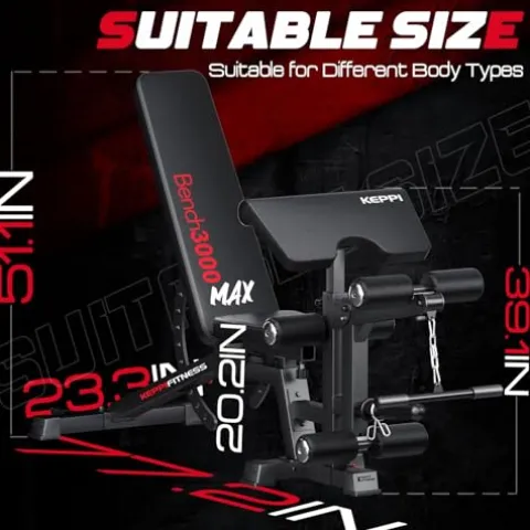 Keppi Fitness Adjustable Weight Bench3000 MAX Black