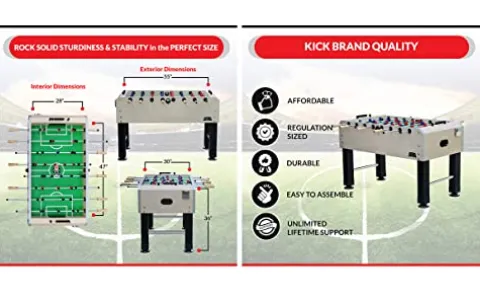 KICK Gemini 55″ Foosball Table Beige/Black/Green