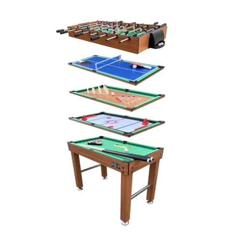 KICK Hexad 48″ 6-in-1 Multi Game Table Brown