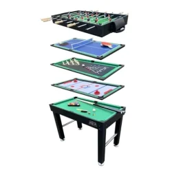 KICK Hexad 48″ 6-in-1 Multi Game Table Black