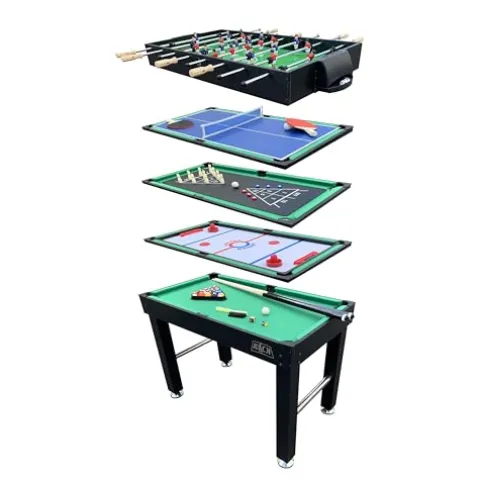 KICK Hexad 48″ 6-in-1 Multi Game Table Black