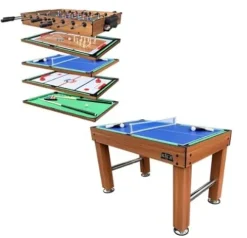 KICK Pentacle 55″ 5-in-1 Multi Game Table Brown