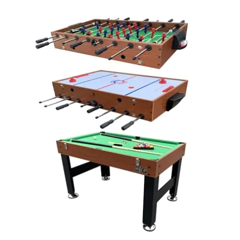 KICK Trilogy 55″ 3-in-1 Multi Game Table Brown