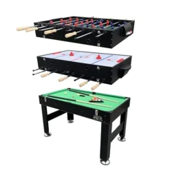 KICK Trilogy 55″ 3-in-1 Multi Game Table Black