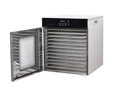 Kolice 12-Tier Commercial Food Dehydrator with Digital Control Silver