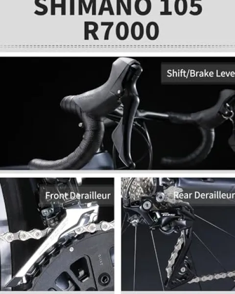 KOOTU Carbon Road Bike 700C Wheels Commuter Bicycle Grey