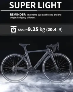 KOOTU Carbon Road Bike 700C Wheels Commuter Bicycle Grey