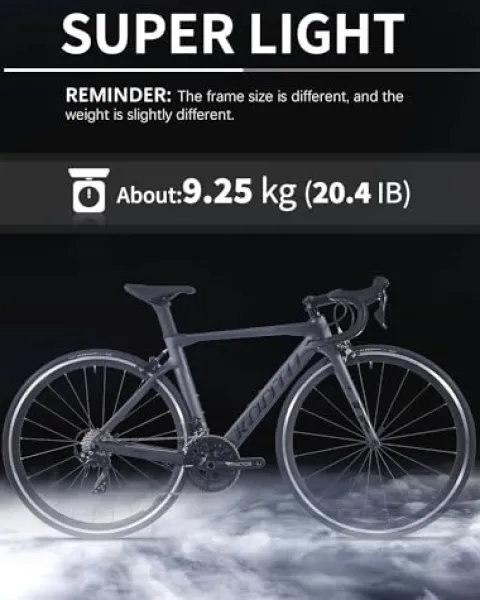 KOOTU Carbon Road Bike 700C Wheels Commuter Bicycle Grey