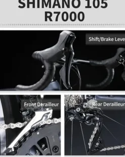 KOOTU Carbon Road Bike 700C Wheels Commuter Bicycle Grey