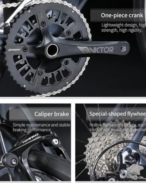 KOOTU Carbon Road Bike 700C Wheels Commuter Bicycle Grey