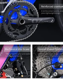 KOOTU Carbon Road Bike 700C Fiber Frame Racing Bicycle Shimano Sora R3000 Blue Pink