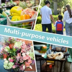 KOZYSFLER Adult Tricycle 7-Speed with 26-Inch Wheels, Wide Saddle, Rear Basket Green