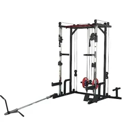KOZYSFLER Power Cage with LAT PullDown and Weight Storage Rack Orange