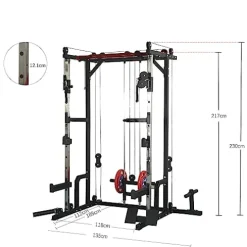 KOZYSFLER Power Cage with LAT PullDown and Weight Storage Rack Orange