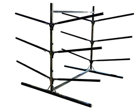 Krypt Towers Freestanding Kayak Storage Rack Holds 6 Kayaks Up to 20 Feet, Adjustable Arm Height