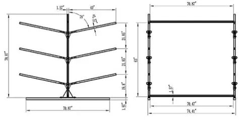 Krypt Towers Freestanding Kayak Storage Rack Holds 6 Kayaks Up to 20 Feet, Adjustable Arm Height