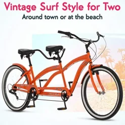 Kulana Lua Tandem Adult Beach Cruiser Bike Orange