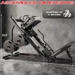 KUNRAM Adjustable Leg Press Hack Squat Machine for Home Gym Black