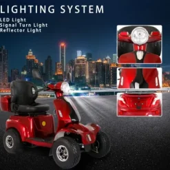 LAGTOM Electric Golf Cart & Mobility Scooter 1000W Candy Apple Red