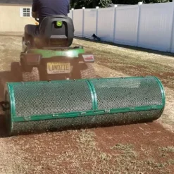 Landzie Tow-Behind Compost and Peat Moss Spreader 60 x 20 Inch for Large Lawns