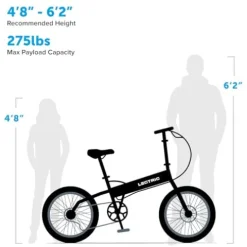 LECTRIC XP Lite 2.0 Folding Electric Bike 45 Mile Range JW Black