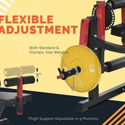 Leg Extension and Bending Machine – Leg Exercise Machine with Adjustable Sat Backrest and Rotating Leg Extension, Suitable for Home Gym Leg Tendon Exercise Red