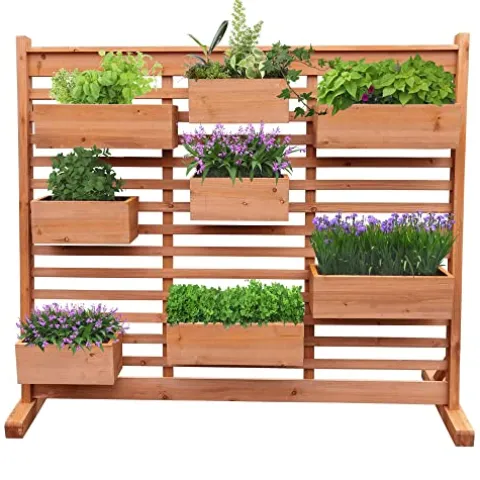 Leisure Season Vertical Garden Wall Planter Medium Brown