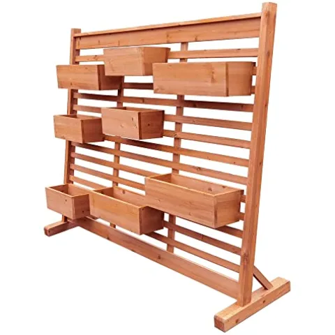 Leisure Season Vertical Garden Wall Planter Medium Brown