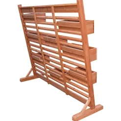 Leisure Season Vertical Garden Wall Planter Medium Brown