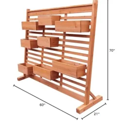Leisure Season Vertical Garden Wall Planter Medium Brown