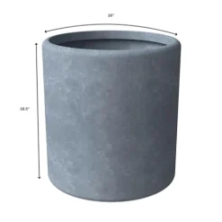 LeisureMod Tundra 5-Piece Fiberstone and MGO Clay Planter Set Aged Concrete