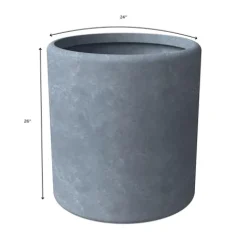 LeisureMod Tundra 5-Piece Fiberstone and MGO Clay Planter Set Aged Concrete