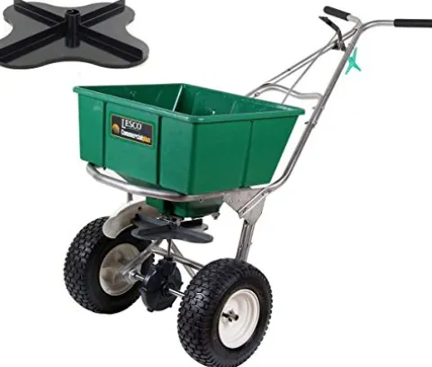 Lesco High Wheel Walk-Behind Fertilizer Spreader with Ultra Plus Impeller Bundle
