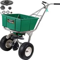 Lesco High Wheel Walk-Behind Fertilizer Spreader with Gearbox Repair Kit Bundle