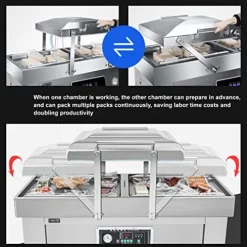 LGXEnzhuo Double Chamber Vacuum Packaging Sealer for Food Saver 110V 1500W
