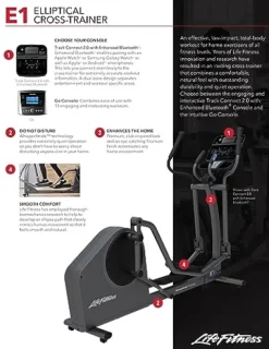 Life Fitness E1 Cross Trainer Elliptical Exercise Machine with Go Console Titanium