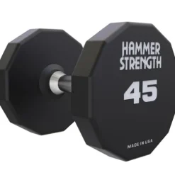 Life Fitness Hammer Strength 12 Sided Urethane Dumbbell 45lb Black