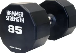 Life Fitness Hammer Strength 12 Sided Urethane Dumbbell 85Lb Black