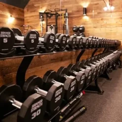 Life Fitness Hammer Strength 12 Sided Urethane Dumbbell 140Lb Black