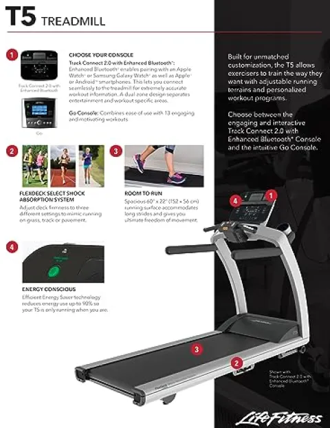 Life Fitness T5 Treadmill with Go Console