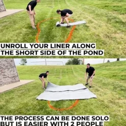 LifeGuard Pond Liner 20 ft. x 40 ft. 60 Mil EPDM Rubber and Underlayment Combo Black