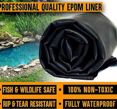 LifeGuard Pond Liner 30ft x 40ft 45 Mil EPDM Rubber Black